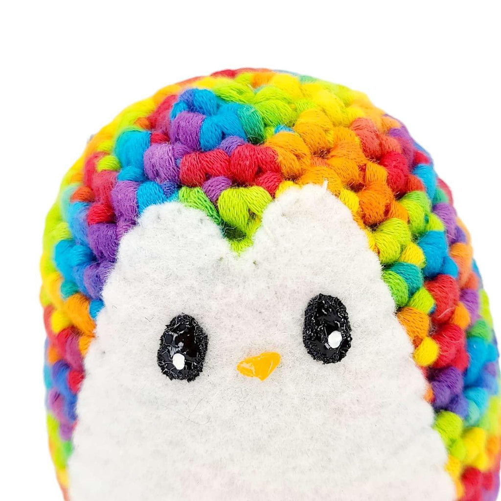 Plush Toy - Medium Penguin (Rainbow with Yellow Heart) by Moyo Workshop