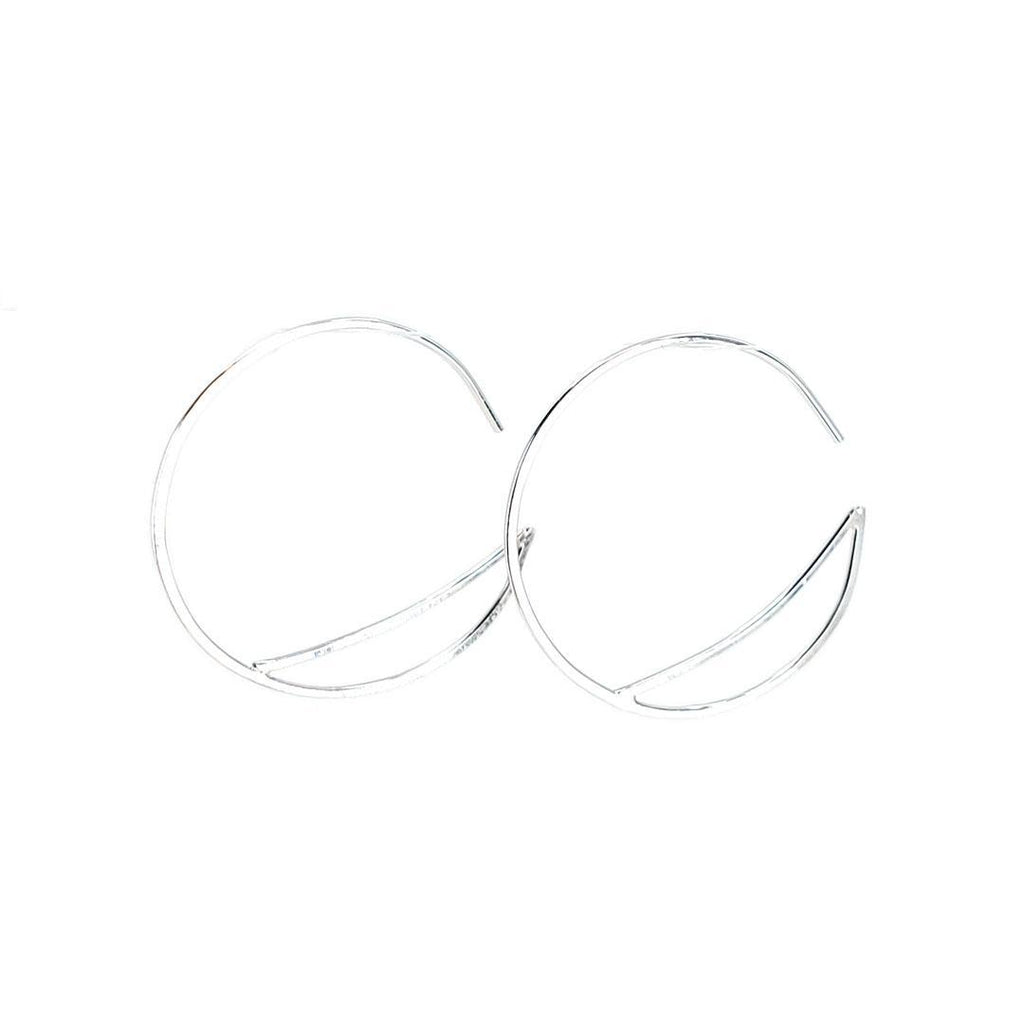 Earrings - Small Bridge Silver Hoops by Verso