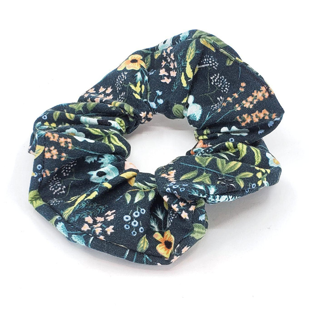 Hair Accessory - Classic Scrunchy in Green Floral by imakecutestuff