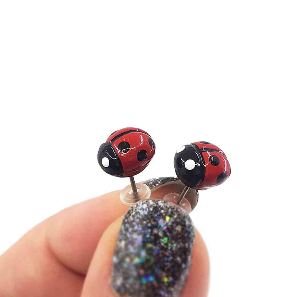 Earrings - Ladybug Studs by Mariposa Miniatures