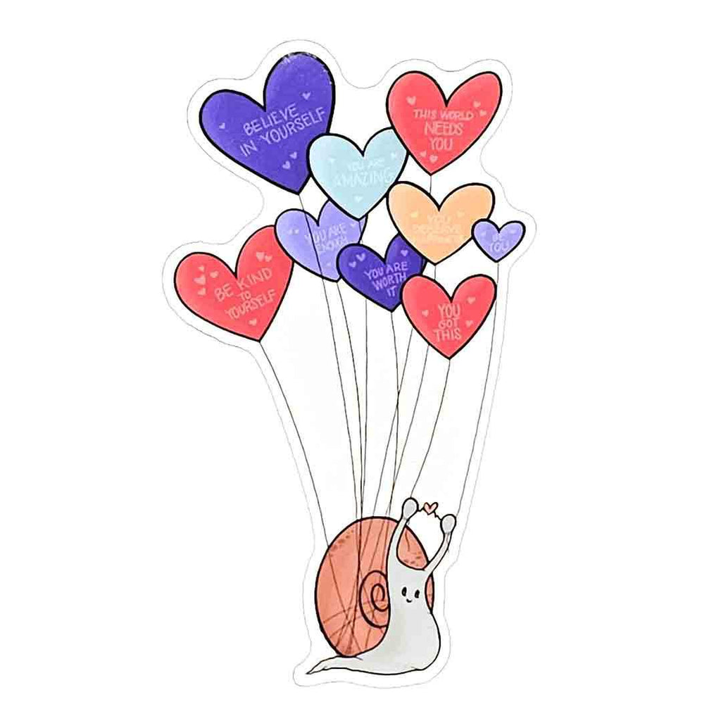 Sticker - Little Kindness Snail Heart Balloons by World of Whimm