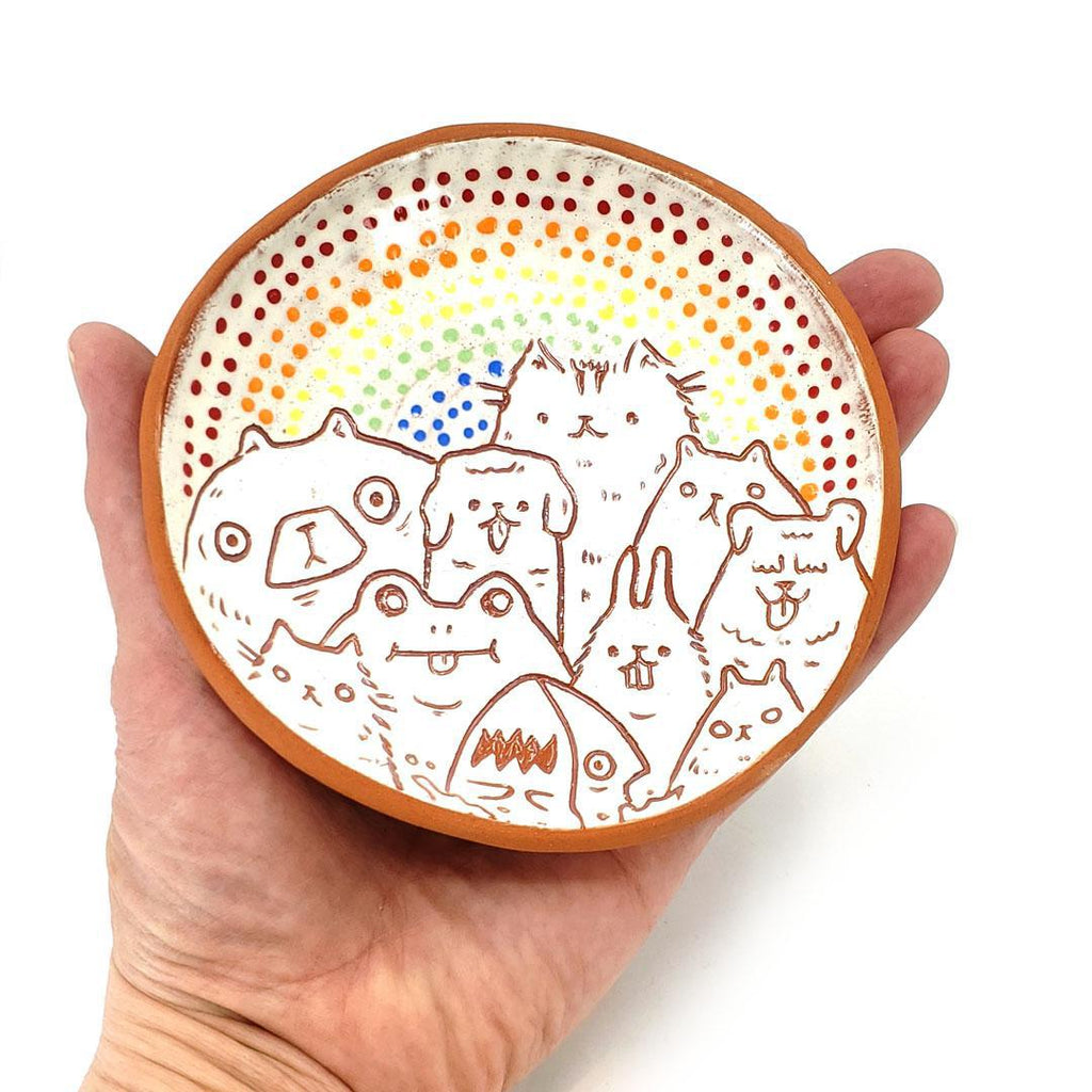 Trinket Dish - 3 in - Critter Town Rainbow (Assorted A - G) by Dwadlings