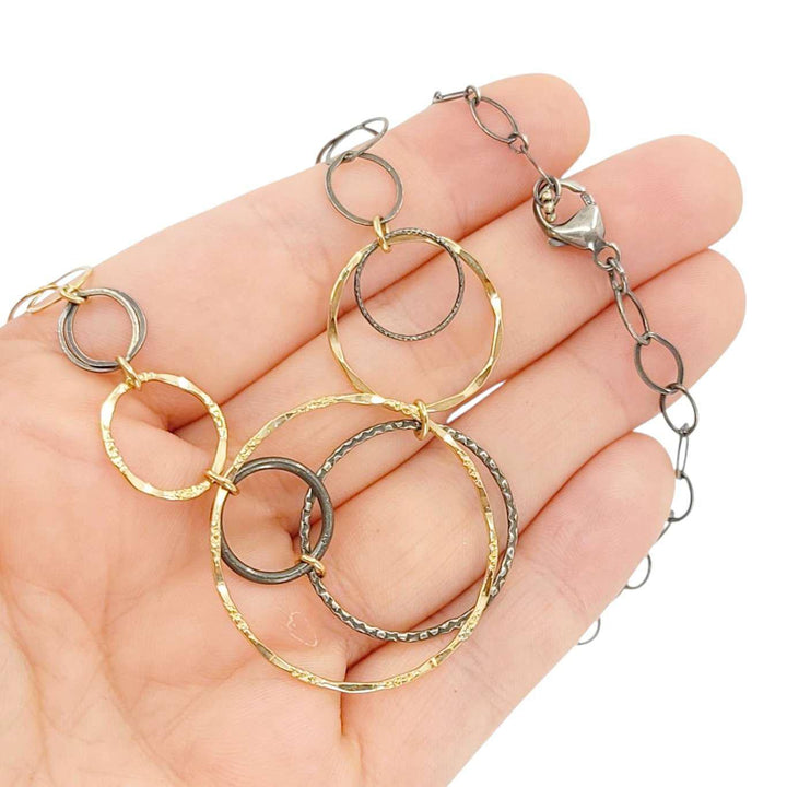 Necklace - Mixed Metal Circles by Calliope Jewelry