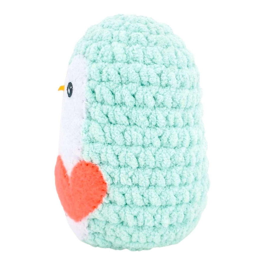 Plush Toy - Small Penguin (Mint with Coral Heart) by Moyo Workshop, image 3 of 6