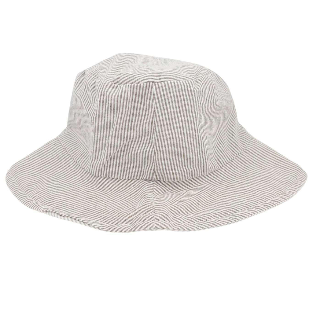 Baby Bonnet - Reversible Bucket Hat (Classic Stripes Seersucker) by Urban Baby Bonnets