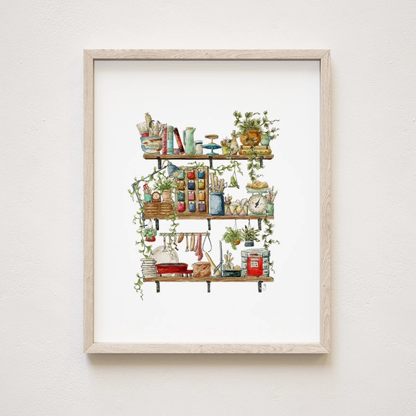 Art Print - 8x10 - The Potter's Shelves by Lizzy Gass