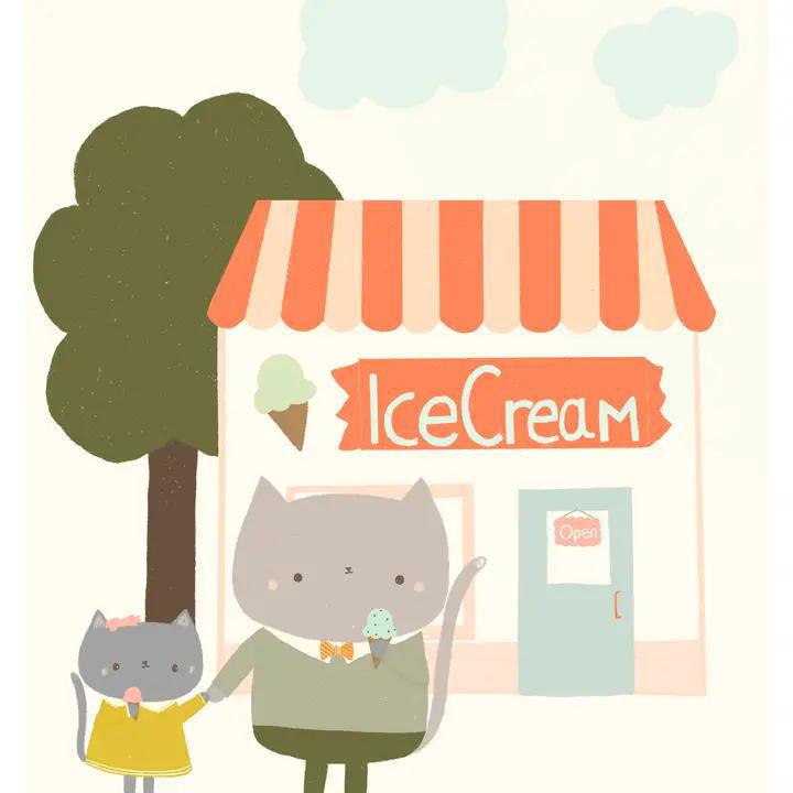 Art Print - 8x10 - Ice Cream with Dad by Chet and Dot
