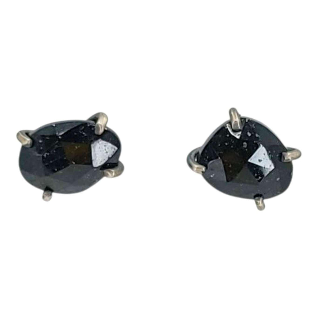 Earrings - Celeste Studs (Black Tourmaline) by Three Flames Silverworks
