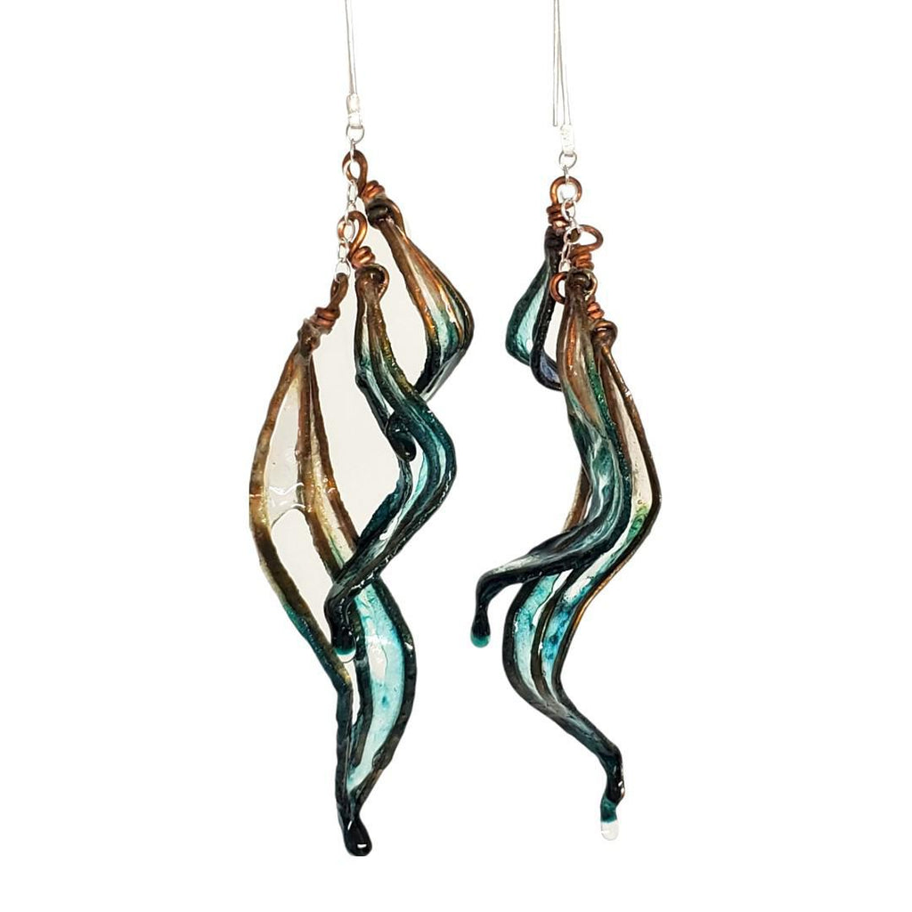 Earrings - Large Leaf Copper Cascade (Blush or Glacier) by Verso