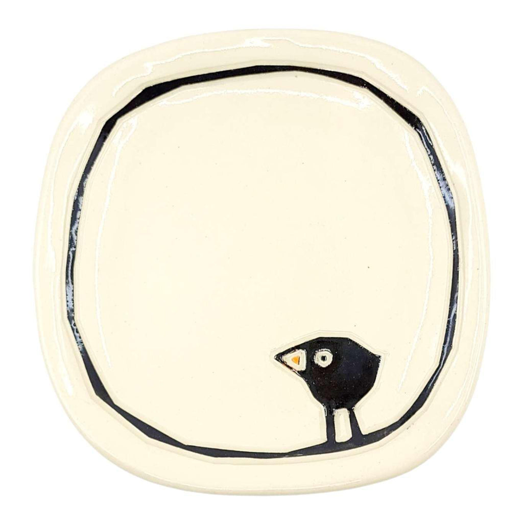 Small Plate - Black Bird Dish by Susan Stone Design