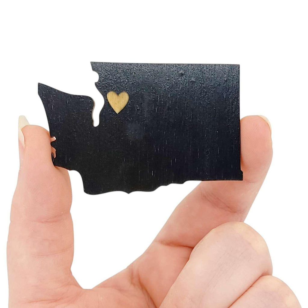 Magnets - Small - WA State Heart Over Seattle (Asst Colors) by SnowMade