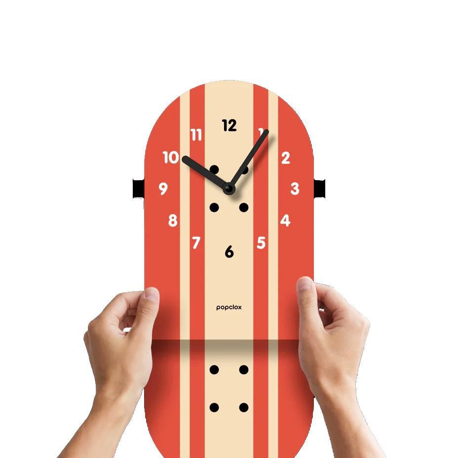Acrylic Clock - Skateboard Pendulum by Popclox