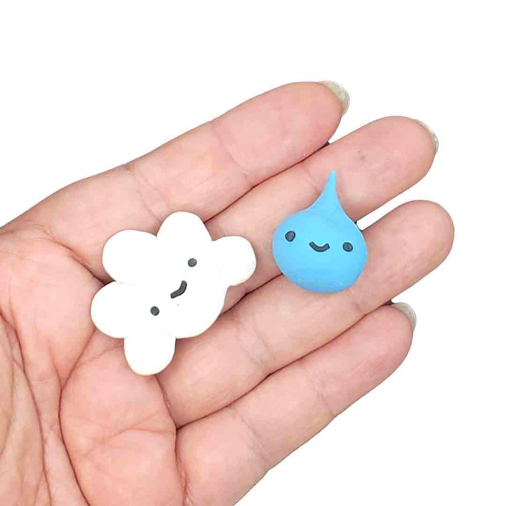 Magnet Set - Cloud and Raindrop Couple (Light Blue) by bishopart