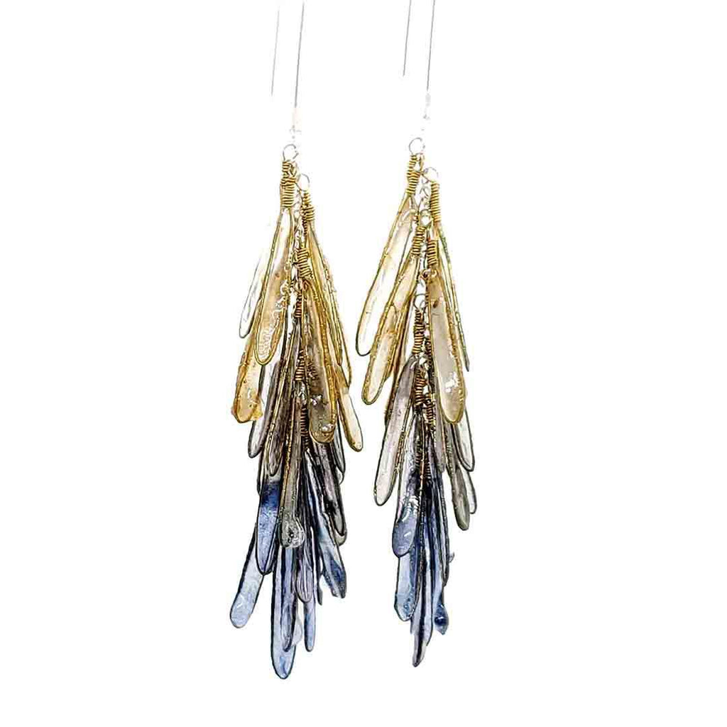 Earrings - Dragonfly Large Indigo Ombre by Verso Jewelry