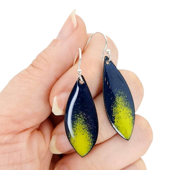 Earrings - Long Marquise (Blue Green) by Magpie Mouse Studios