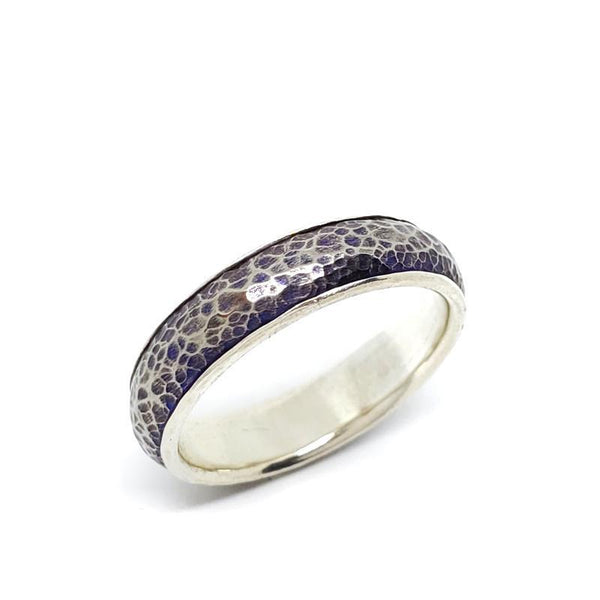 Ring - Size 12.25 – Sterling Silver Lined Titanium Half-Round by Taviametal