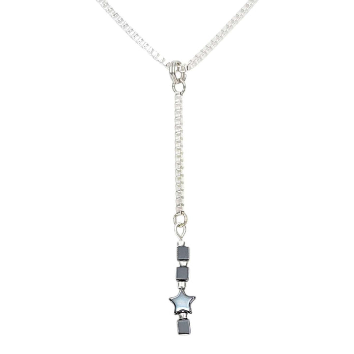 Necklace - Tiny Star Long Pendant (Hematite) by Tiny Aloha