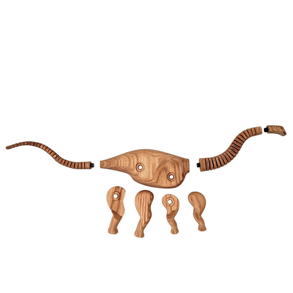 Wood Toy - Apatosaurus Dinosaur with Magnetic Joints by The Serious Toy Company