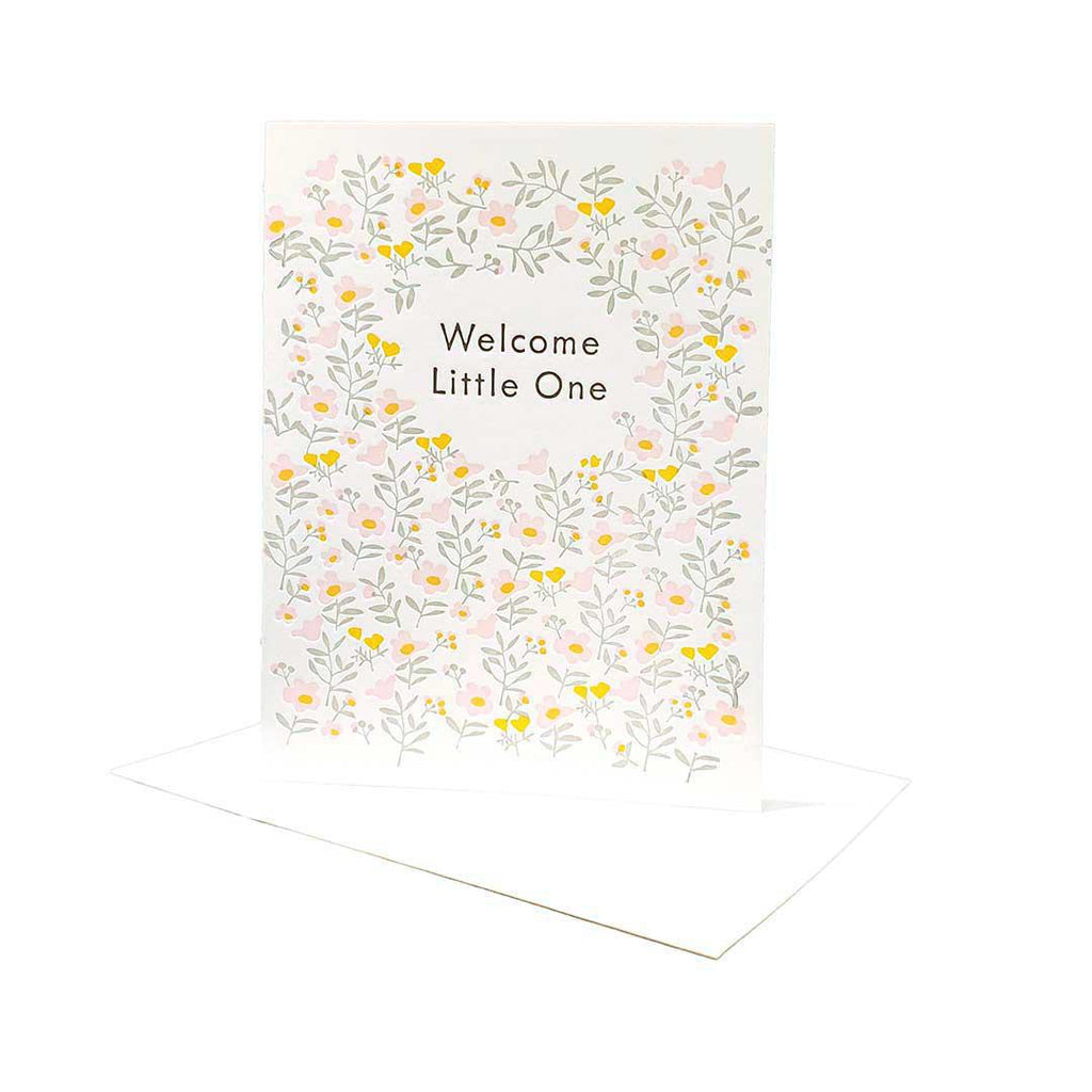 Card - Baby - Floral Welcome Little One by Ilee Papergoods