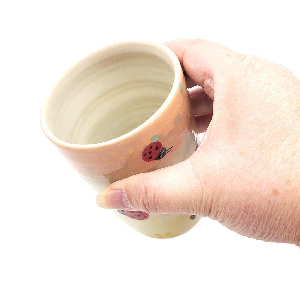 Tall Tumbler - 12 oz - Little Red Ladybugs by Dwadlings