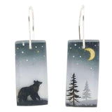 Earrings - Bear and Golden Moon Drops by Fernworks, image 1 of 5