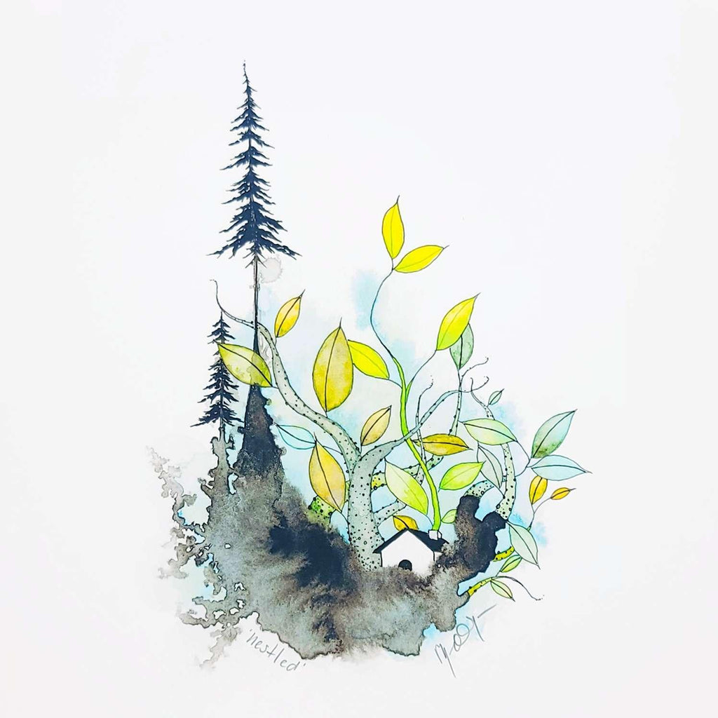 Art Print -  8.5 x11 Nestled Print by Melissa Moss Art