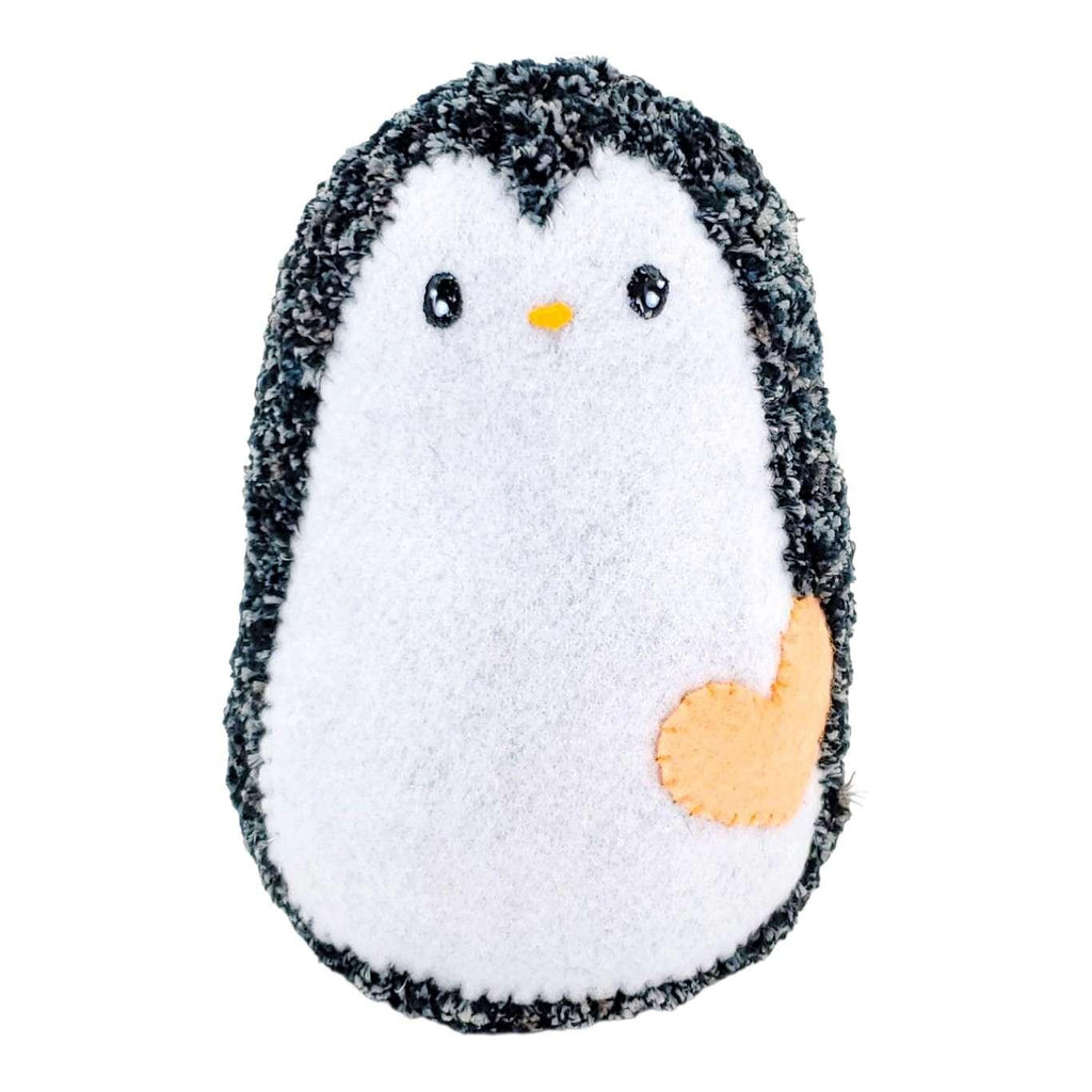 Plush Toy - Large Penguin (Black Speckle with Peach Heart) by Moyo Workshop