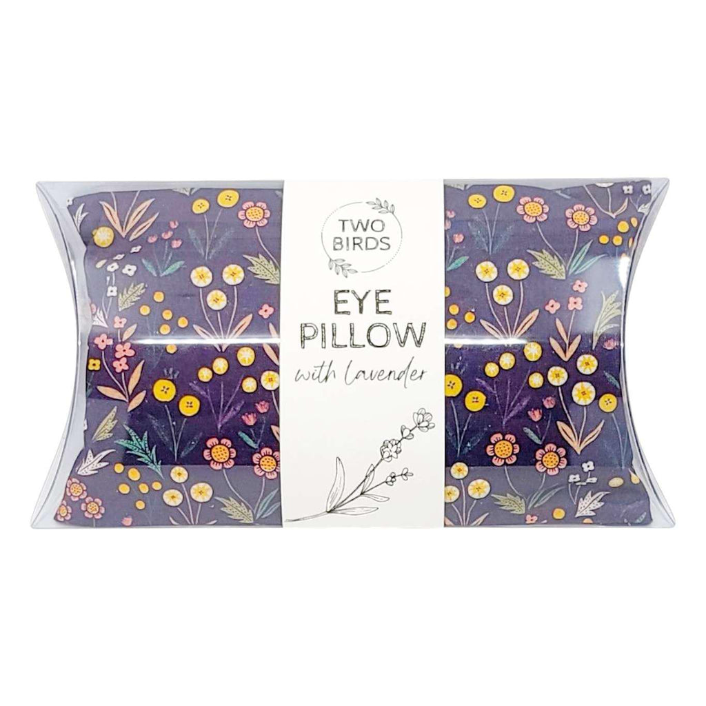 Eye Pillow - Wildflowers on Purple (Lavender or Scent Free) by Two Birds Eco Shop