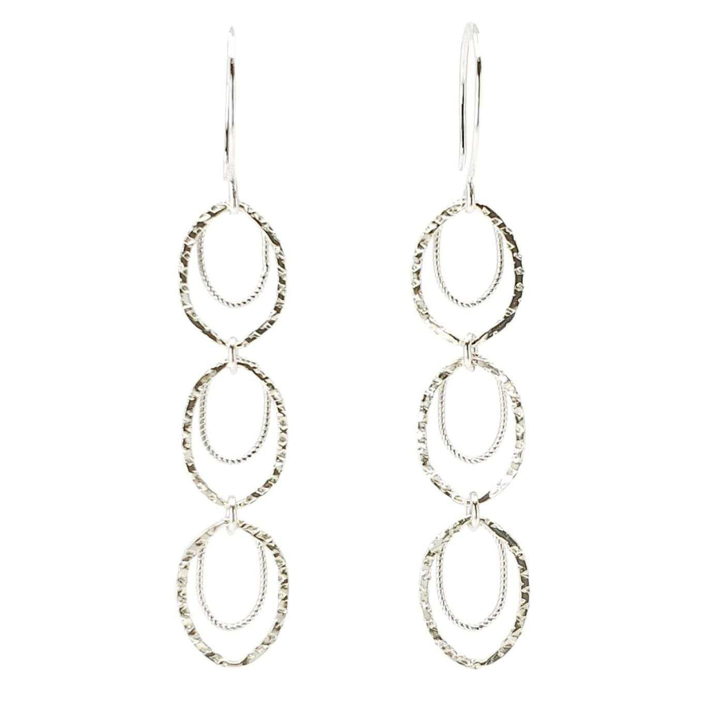 Earrings - Skipping Stone Dangles (Sterling Silver) by Foamy Wader