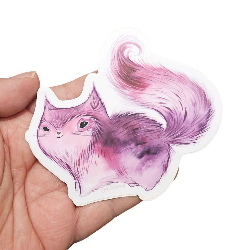 Stickers - Floof the Pink Cat Vinyl Sticker by Odd Fauna