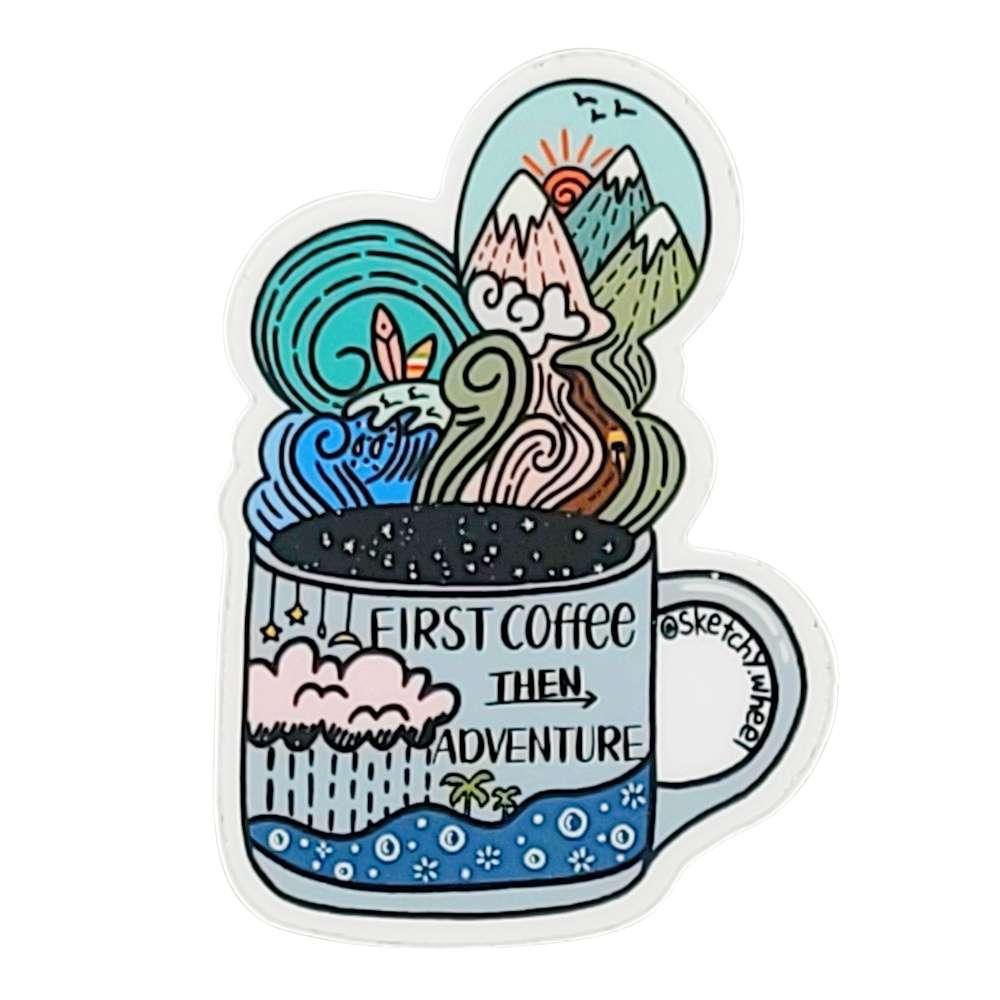 Sticker - Coffee Then Adventure by Shang Daili