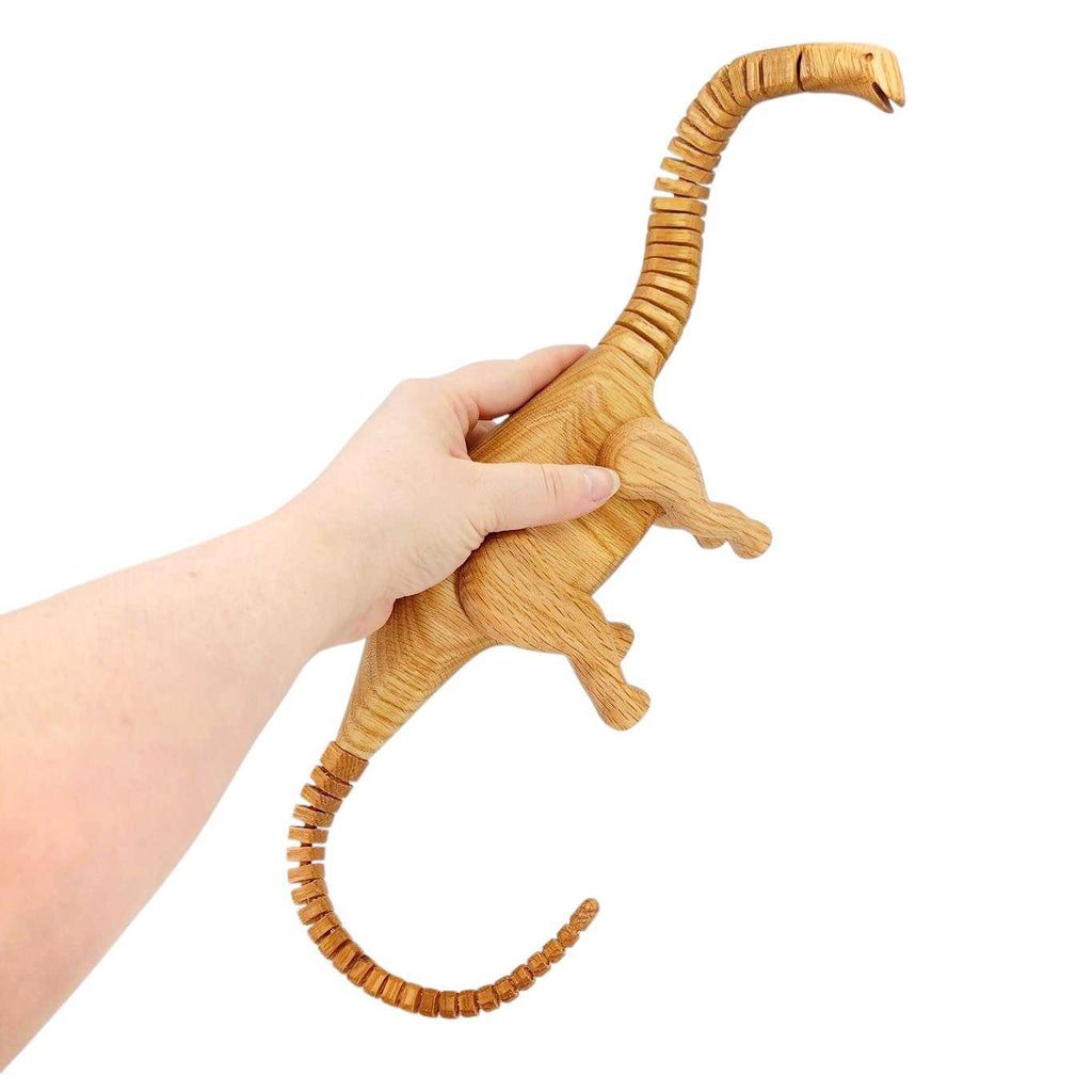 Wood Toy - Apatosaurus Dinosaur with Magnetic Joints by The Serious Toy Company