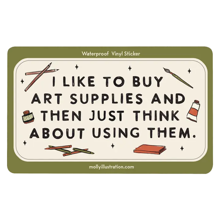 Sticker - Like to Buy Art Supplies by Molly Illustration