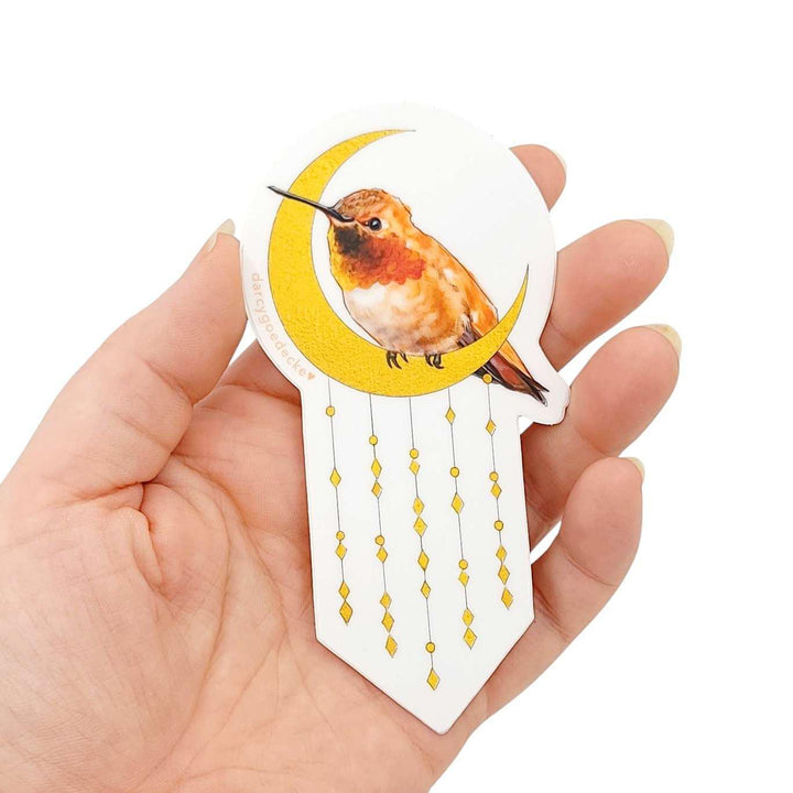 Sticker - 4 in - Hummer in the Moon Vinyl by Darcy Goedecke