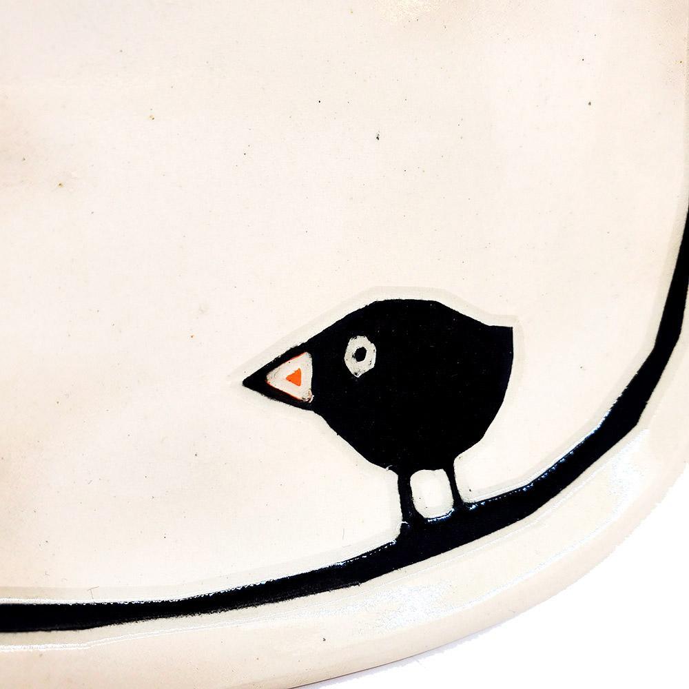 Small Plate - Black Bird Dish by Susan Stone Design