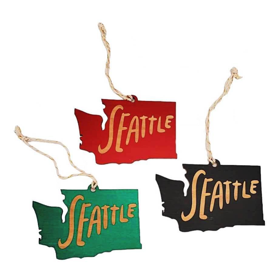 Ornaments - Large - Seattle WA State (Assorted Colors) by SnowMade