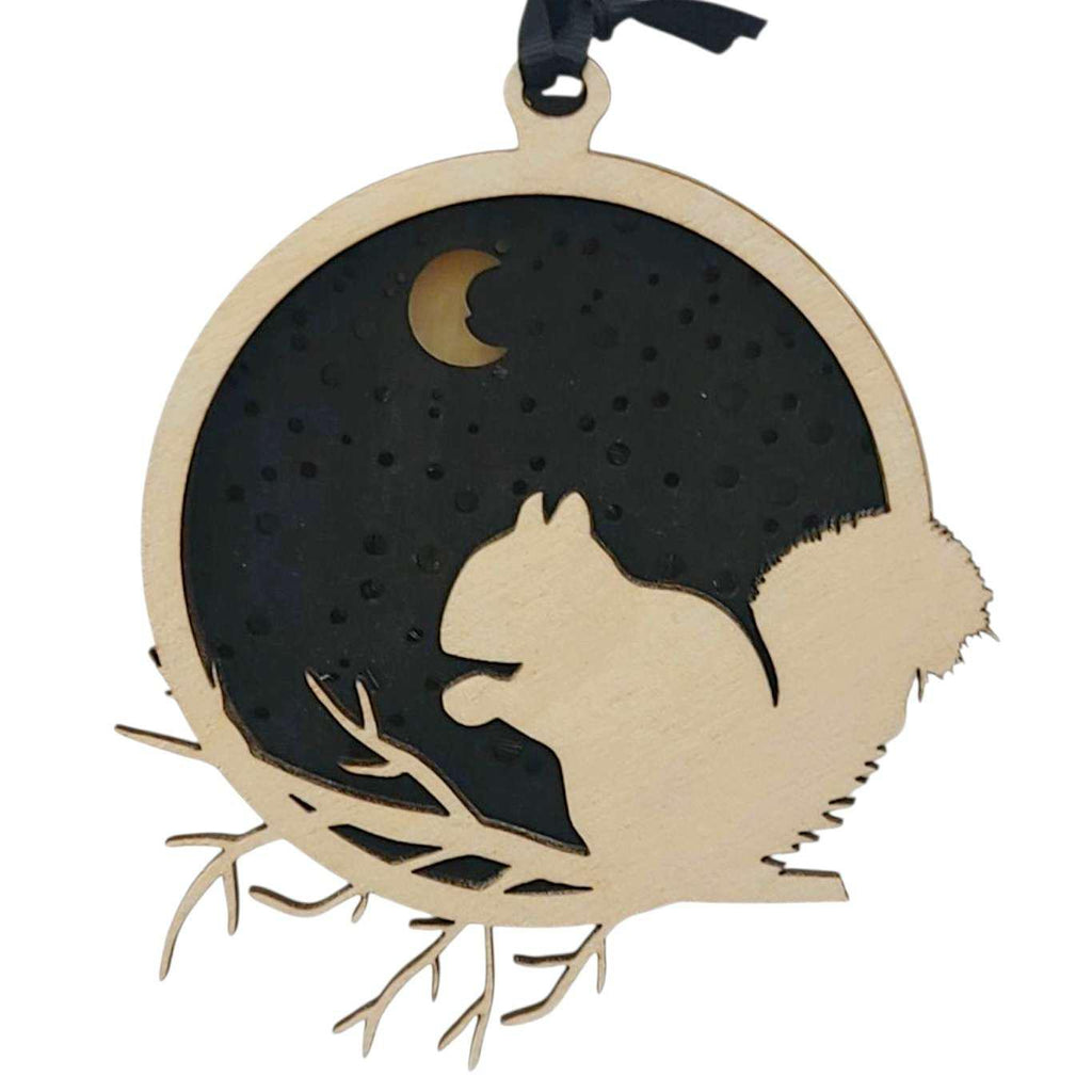 Ornament - Light Up Wood (Squirrel) by Squirrel Tacos Papercuts
