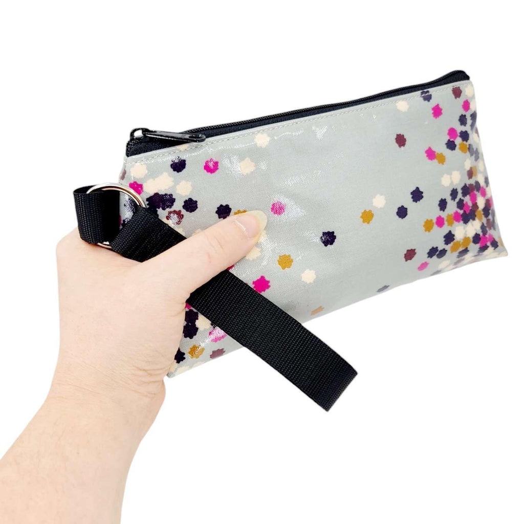 Makeup Bag - Small - Colorful Confetti on Grey by Laarni and Tita