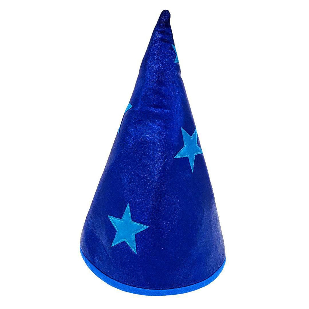 Wizard Hat - Blue Shimmer Blue Stars by World of Whimm