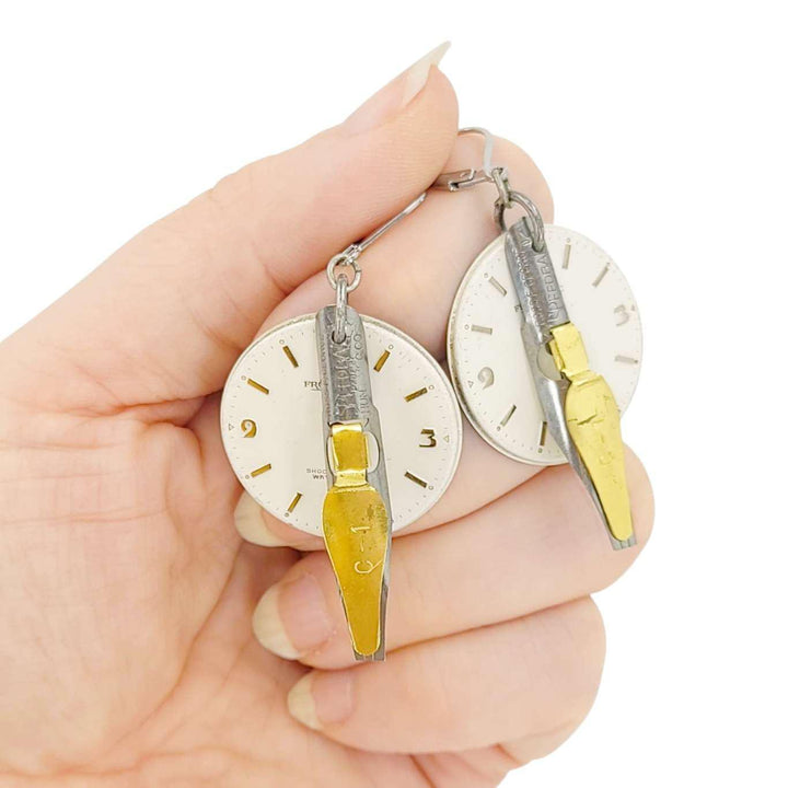 Earrings - Watch Dials - Pen Nibs by Christine Stoll | Altered Relics