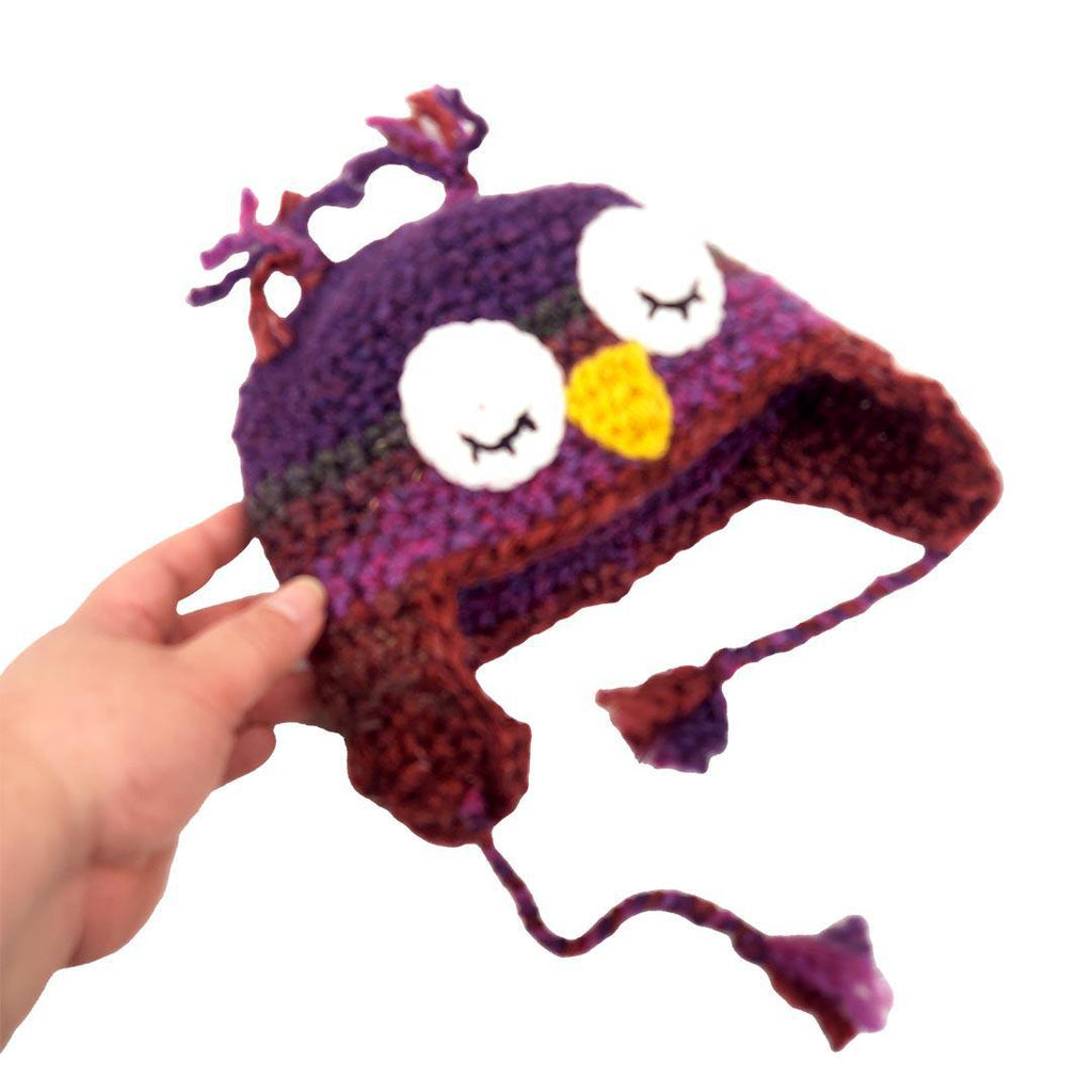 Hat - Toddler - Owl (Purple Dark Pink) by Scary White Girl