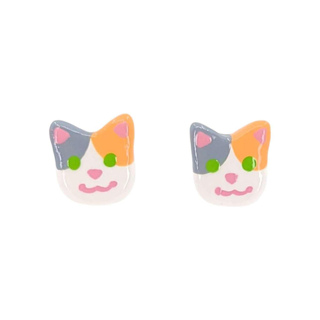 Earrings - Calico Cat Studs by Mariposa Miniatures