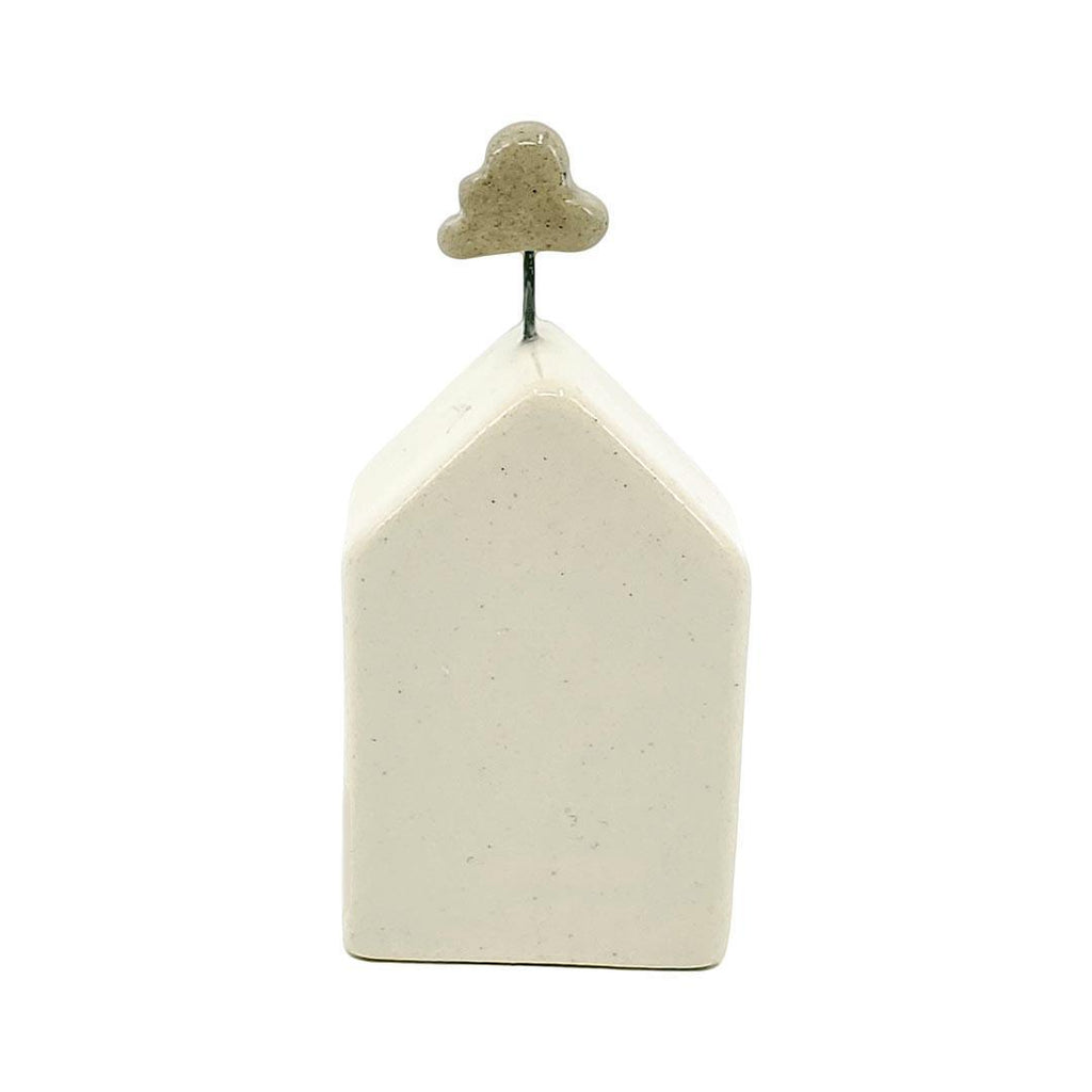 Tiny Pottery House - White with Cloud by Tasha McKelvey
