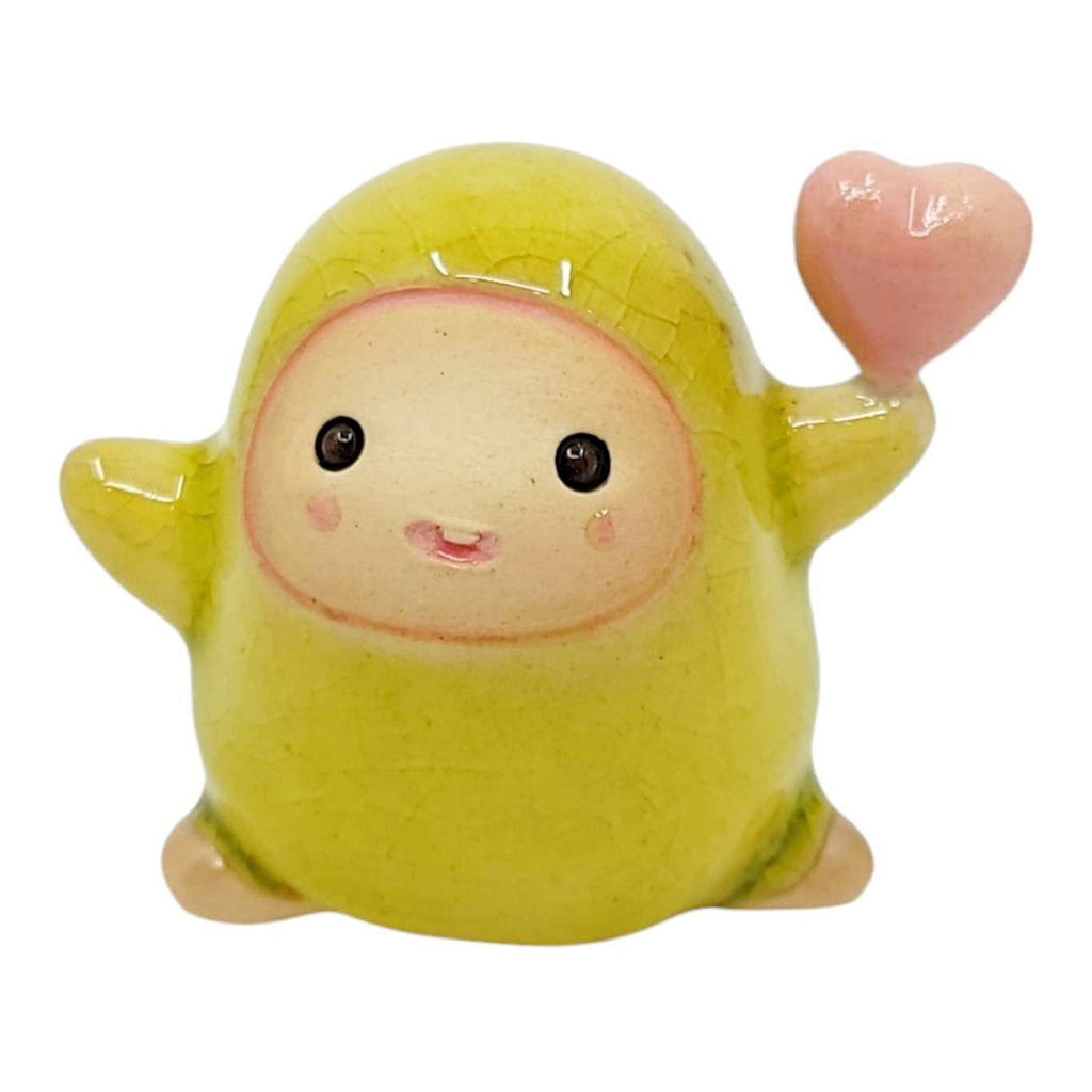 Figurine - Heart Love Attack (Yellow Green Pink Heart) by Ginger Drop Lab