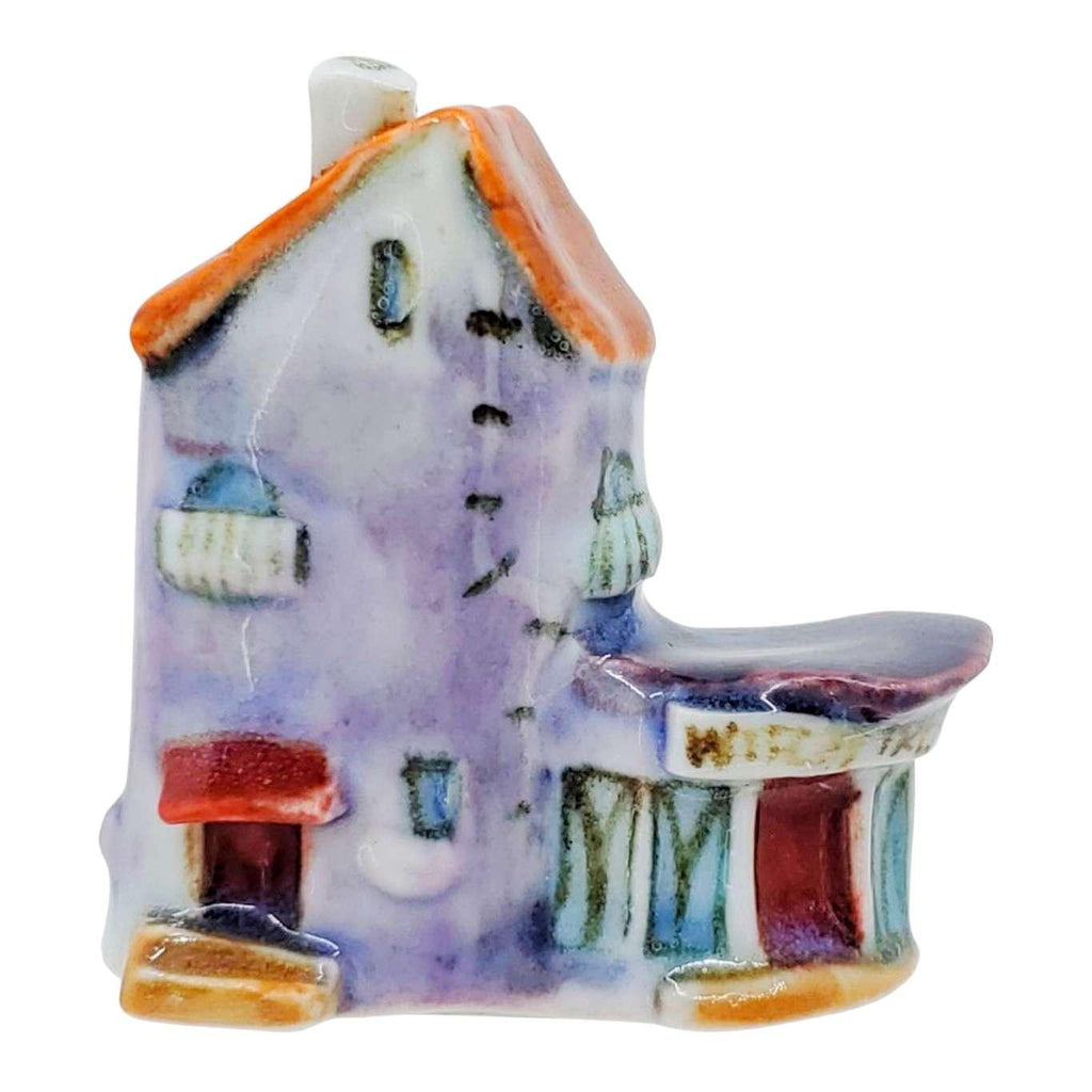 Collectible - Tiny House - Witch Treat (Purple Walls, Red Door, Orange Purple Roof) by Mist Ceramics
