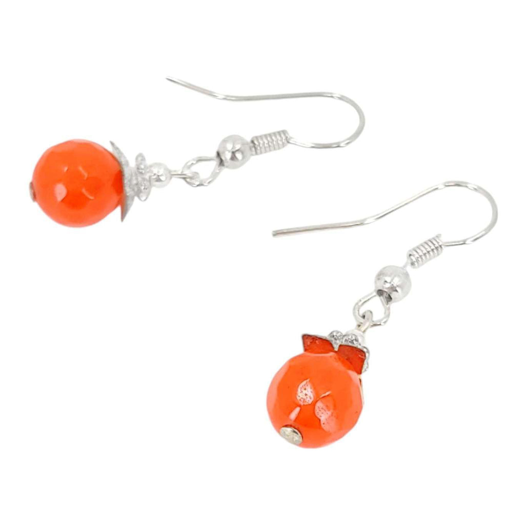 Earrings - Simple Bead Drops (Orange Topaz) by Tiny Aloha