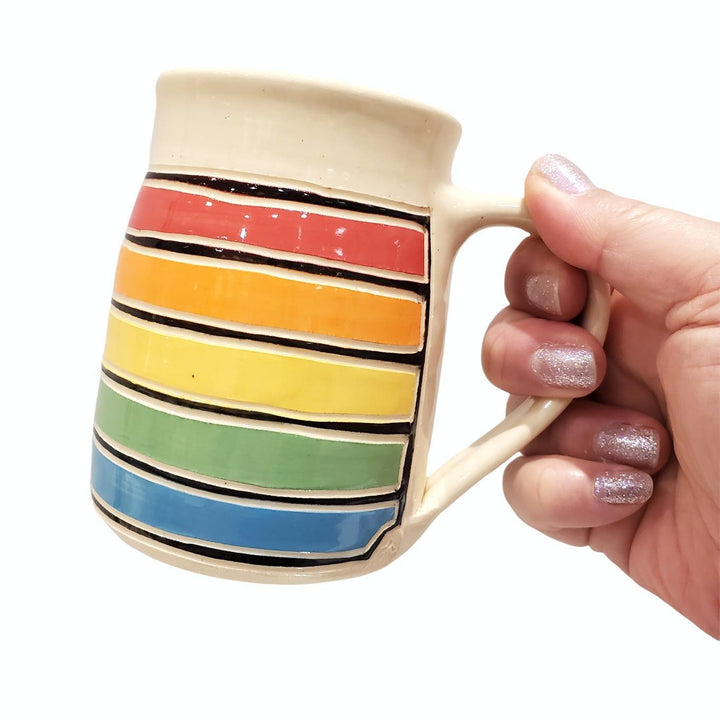 12oz Mug - Rainbow Stripes by Susan Stone Design