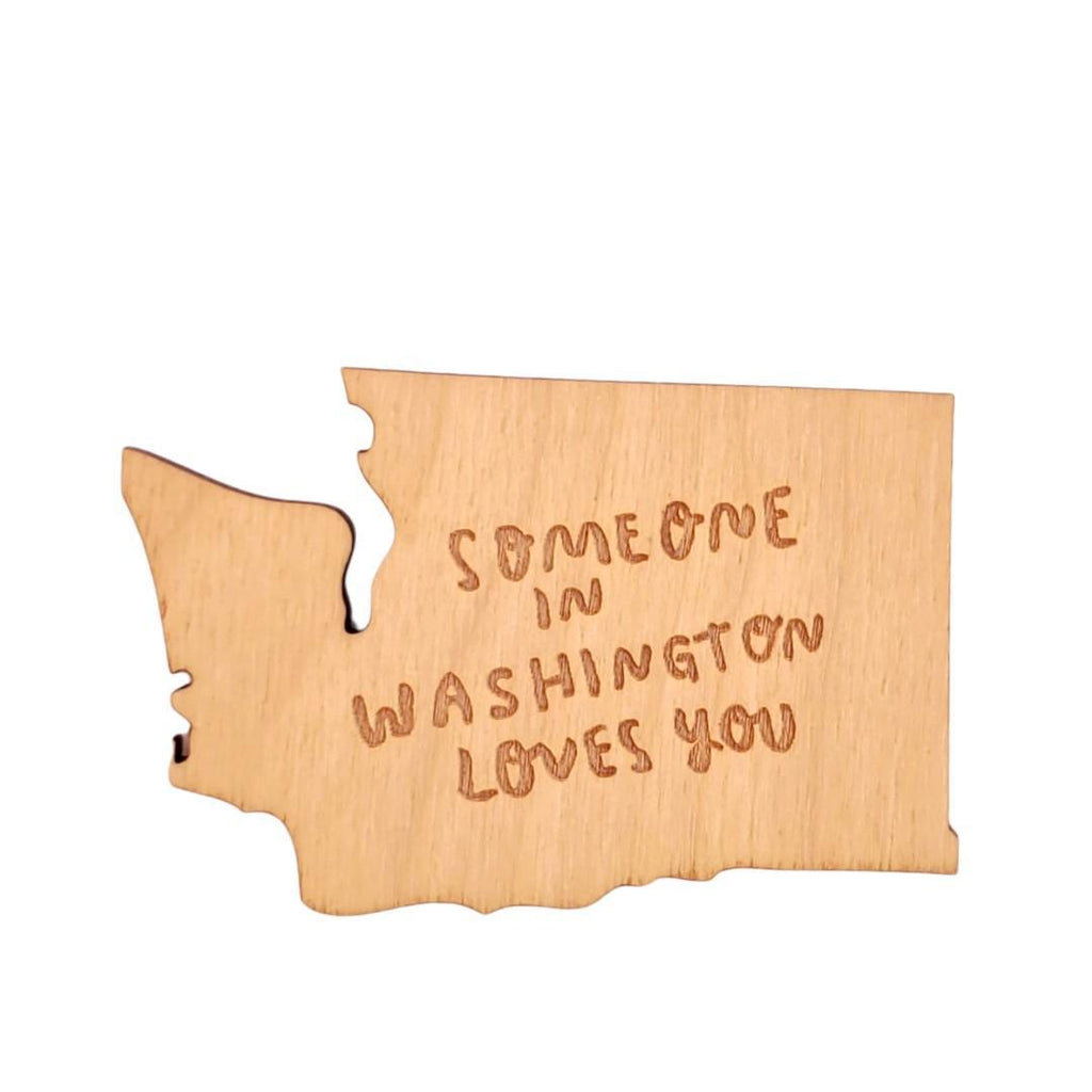 Magnets - Small - WA State Someone in WA Loves You (Natural or Olive) by SnowMade