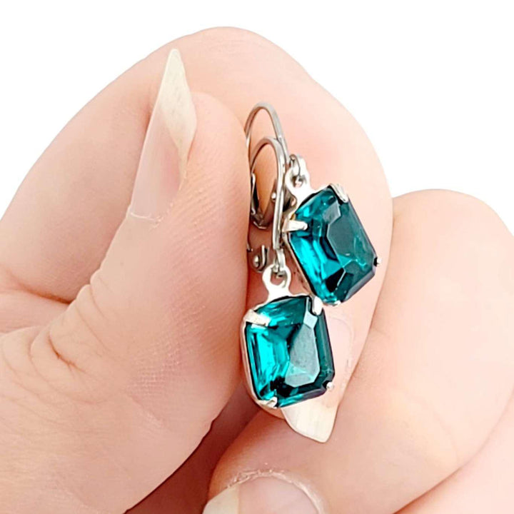 Earrings - Blues - Steel Vintage Rhinestone Dangles (Assorted Styles) by Christine Stoll | Altered Relics