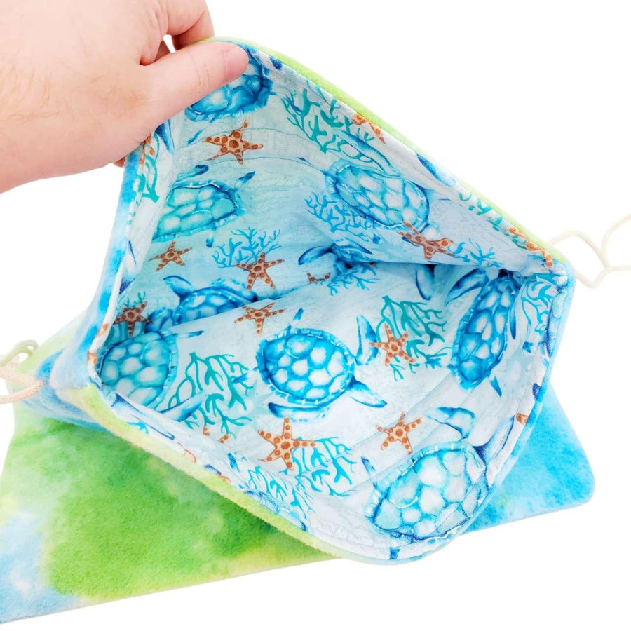 Bag - Chomper Buddy Drawstring (Blue Green Turtles) by Peek A Boo Plush, image 2 of 5